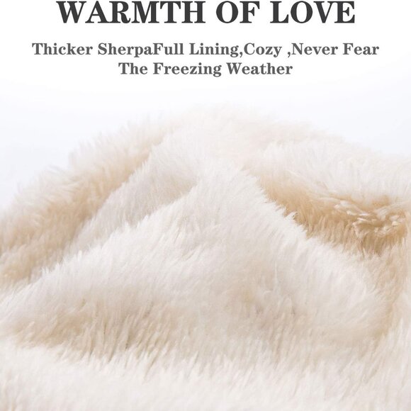 Women Winter Pompom Beanie Hat with Warm Fleece Lined, Thick Slouchy Snow Knit S - Picture 4 of 6